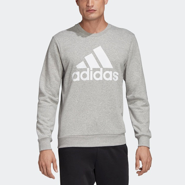 adidas Athleisure Casual Sports Printing Logo Round Neck Pullover Gray FL3925