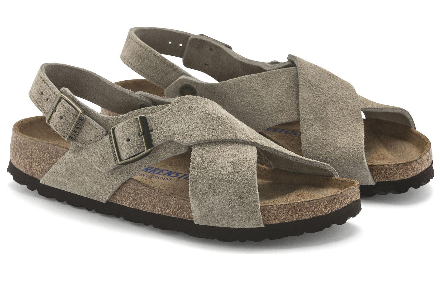 Birkenstock Tulum Suede Leather Narrow Fit Sandals 'Taupe' 1024110