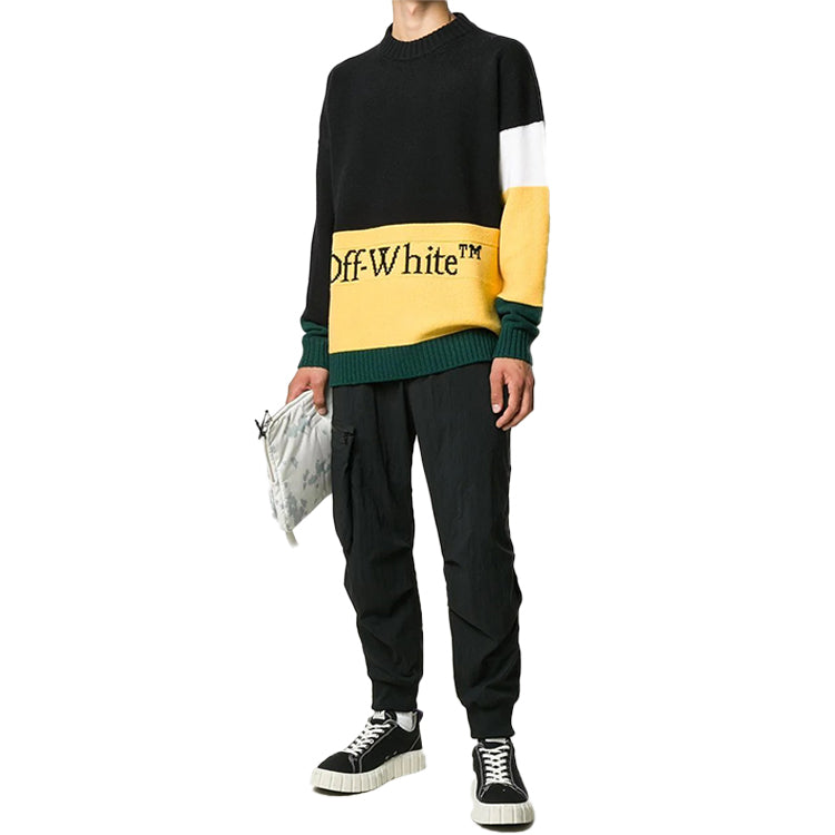 Off-White Colorblock Alphabet Knit Black OMHE048E20KNI0011018