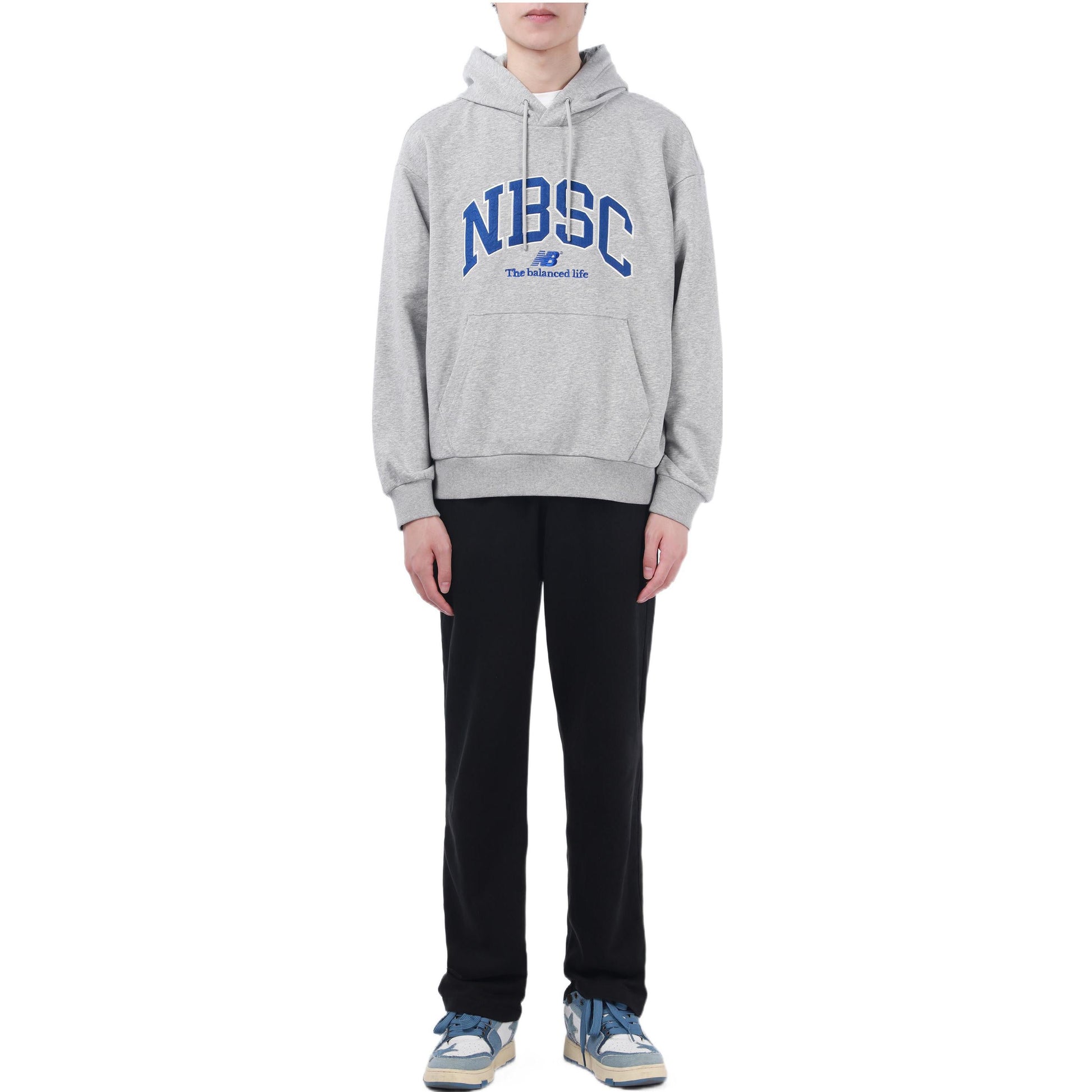 New Balance Logo Print Hoodie Asia Sizing 'Grey Blue' 5CC44353-MGR