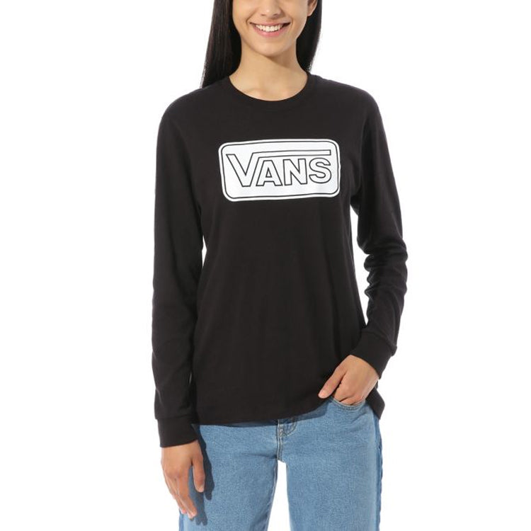 (WMNS) Vans DIY Alphabet Printing Athleisure Casual Sports Long Sleeves Black VN0A4V3VBLK