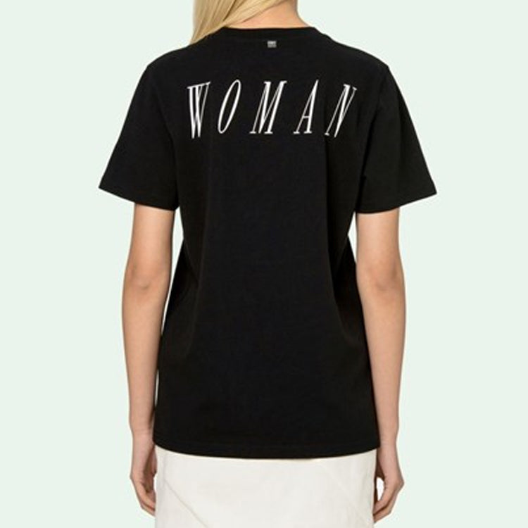 (WMNS) Off-White Printing Short Sleeve Black OWAA049S20JER0091001