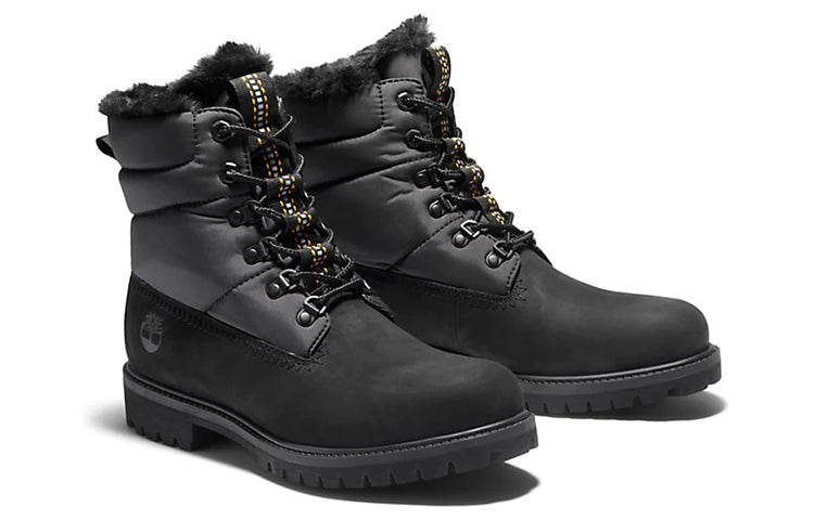 (WMNS) Timberland Heritage 6 Inch Premium Puffer Waterproof Boots 'Black with Black Fur' A2P2V001