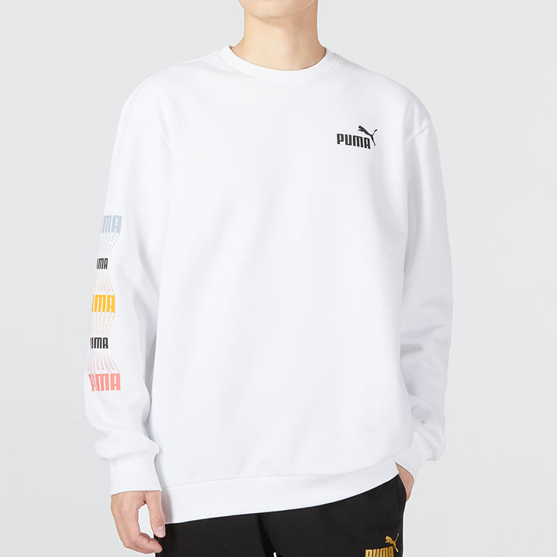 PUMA Ess Logo Repeat Graphic Crew 'White' 675128-02