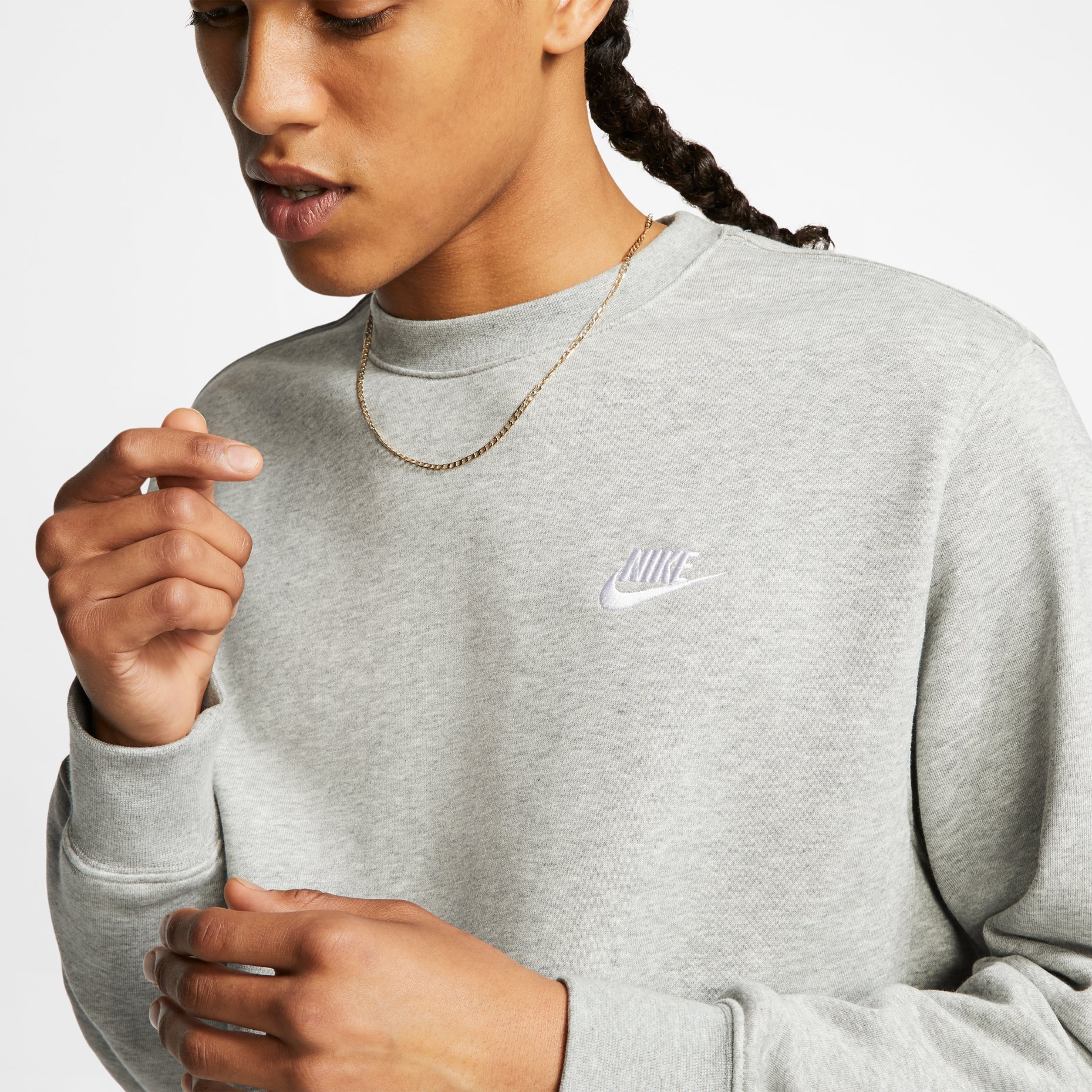Nike Men Sportswear Club French Terry Crew Gray BV2667-063