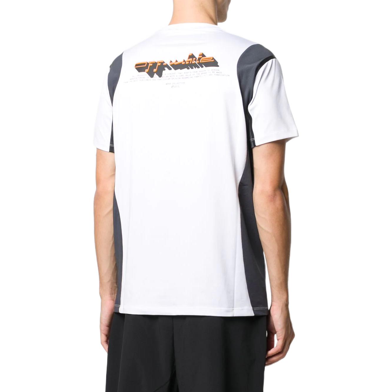 Men's Off-White Logo Printing Sports Short Sleeve Version White T-Shirt OMVA011I20JER0020106