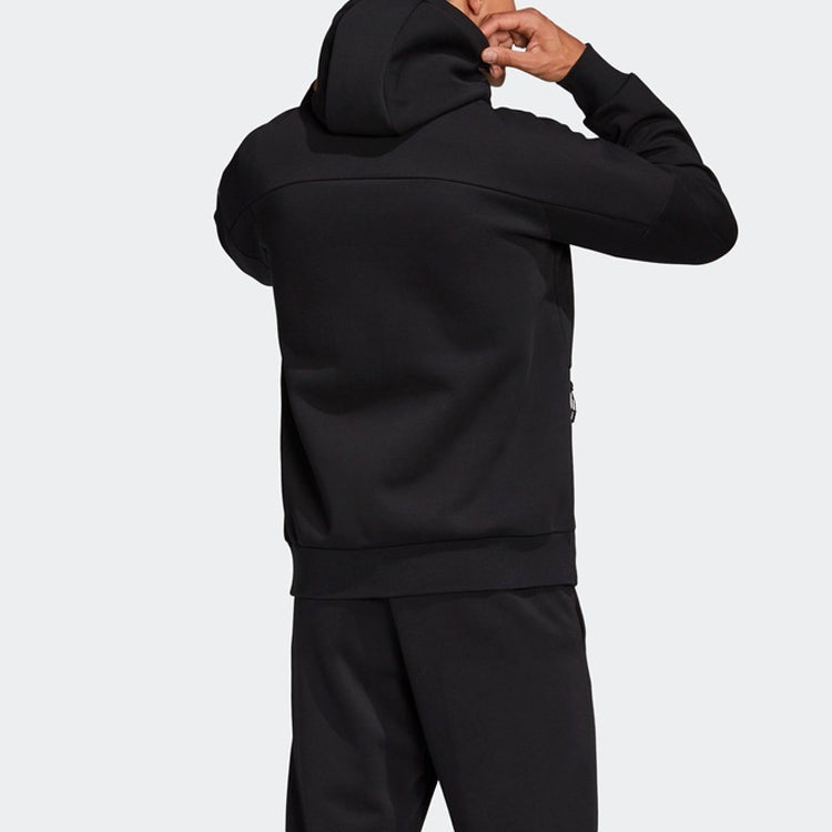 adidas Logo Pattern Loose Hooded Jacket Black FR6014