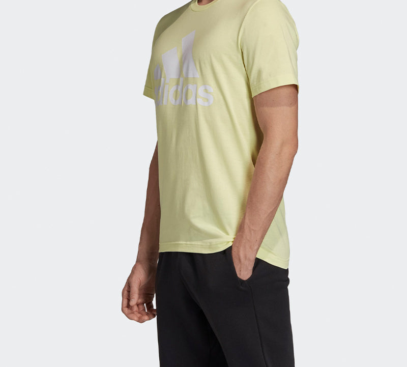 adidas Large Logo Sports Stylish Short Sleeve Yellow FK3505