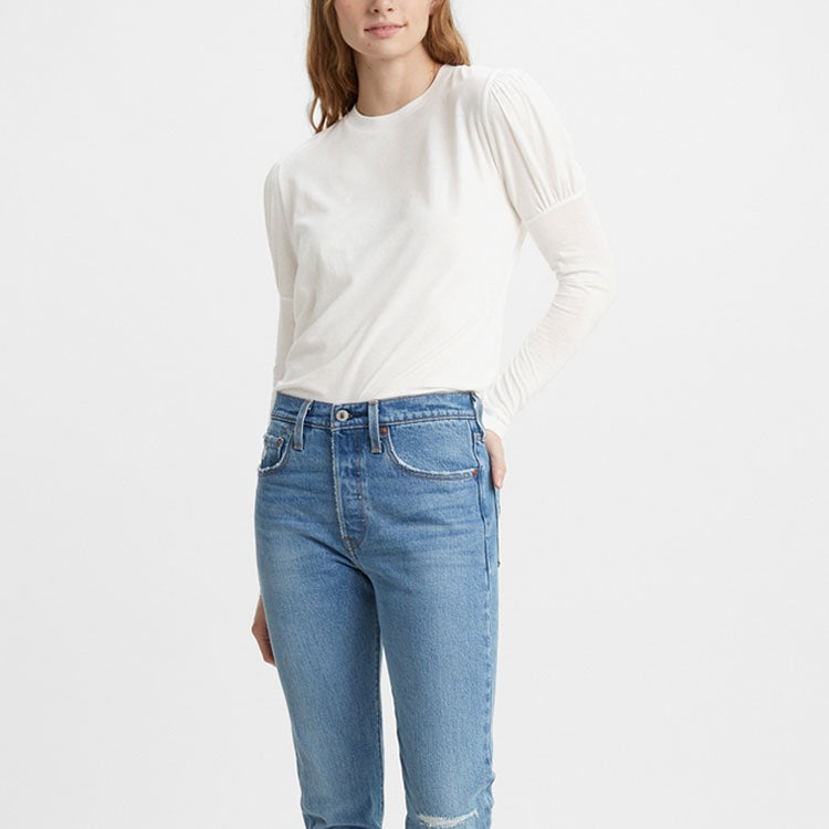Levis Midnight Blue Series Slim Fit Long Sleeves White T-Shirt 18926-0000