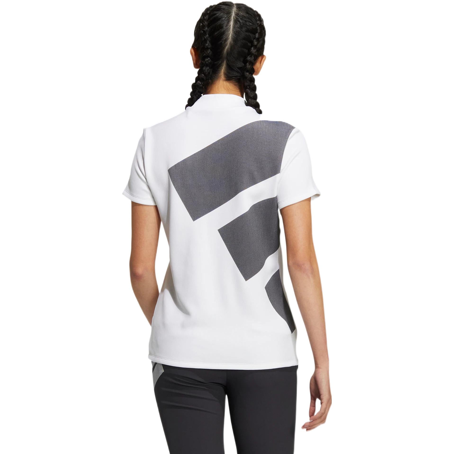 (WMNS) adidas AEROREADY 3-Bar Mock Neck Shirt Asia Sizing 'White Black' HG8253