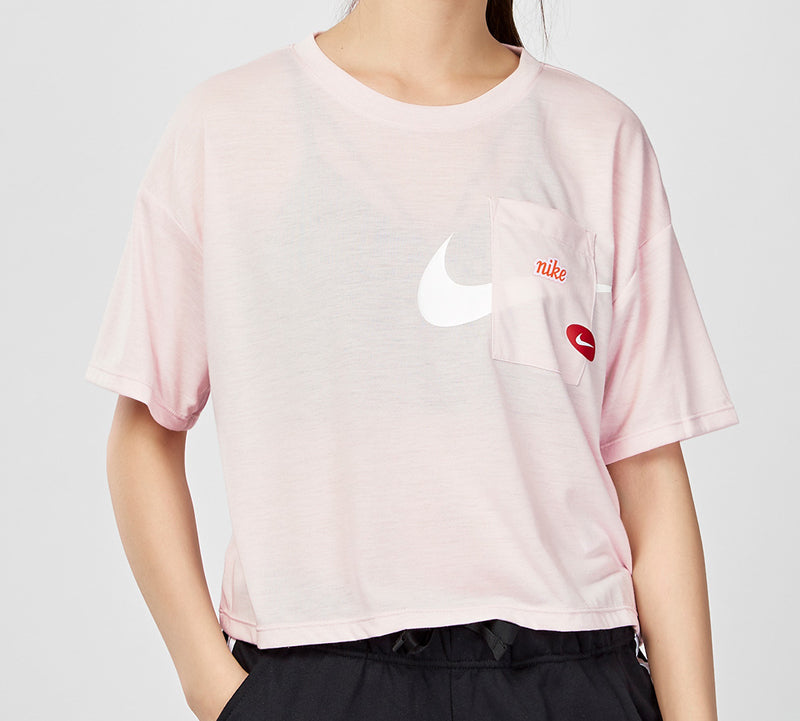 (WMNS) Nike Athleisure Casual Sports Loose Version Short Sleeve Pink Red CJ3481-699