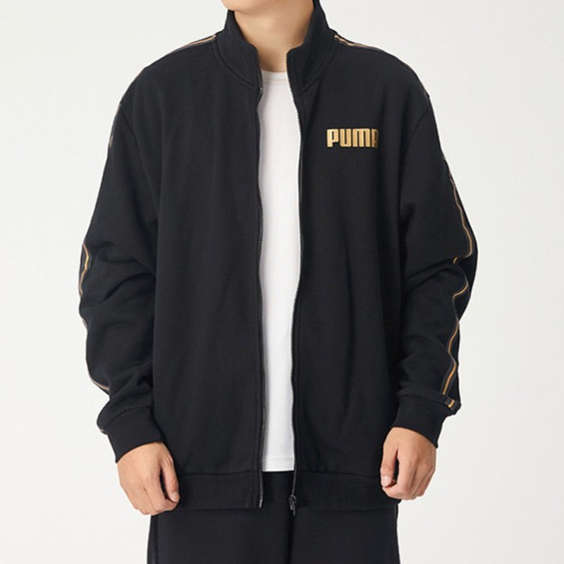PUMA logo Printed Knitting Sports Jacket Black 587138-01