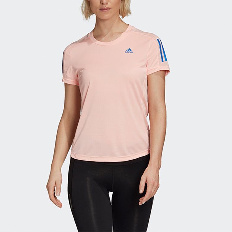 (WMNS) adidas Reflective Detail Running Short Sleeve Pink GC6620