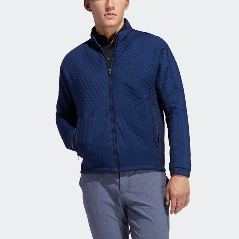 adidas Quilting Jk Golf Sports Stand Collar Jacket Blue FS6956