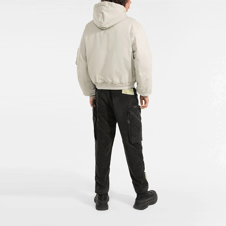 Men's Off-White FW21 Detachable Hooded Zipper Jacket Loose Fit Light Brown OMEH037F21FAB0011700