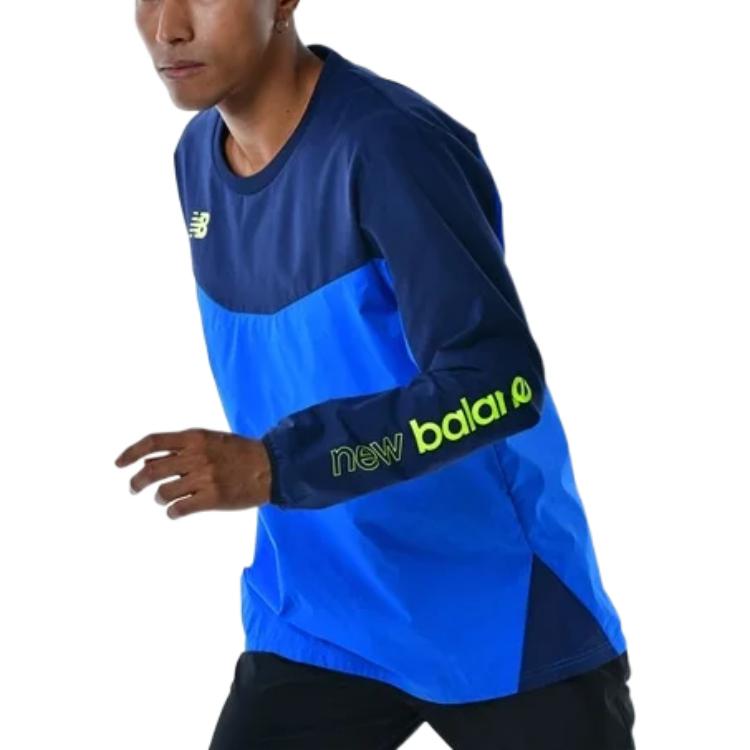 New Balance Black Out Collection Stretch Woven Wind Top Asia Sizing 'Serene Blue' AMT25209-SBU