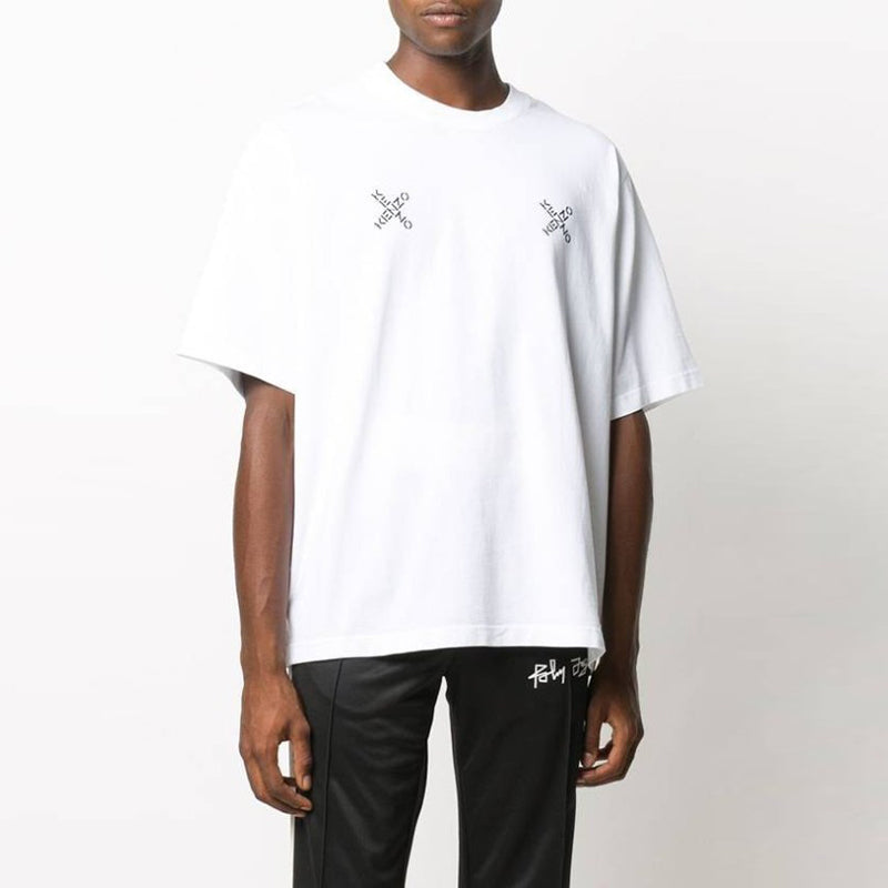 Men's KENZO SS21 Alphabet Round Neck Short Sleeve White FA65TS0504SK-01