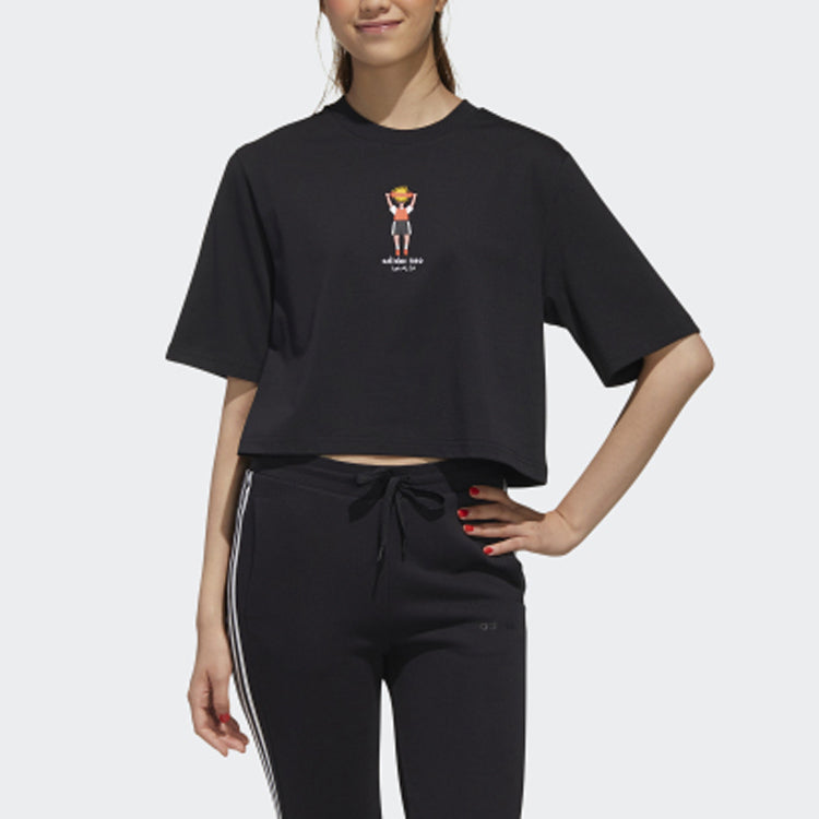 (WMNS) adidas neo Casual Sports Short Sleeve Black GP5801