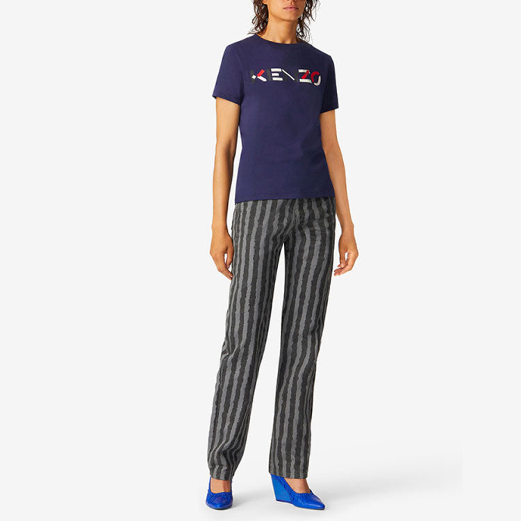 KENZO SS21 Logo Printing Round-neck Blue FB52TS8404SA-76