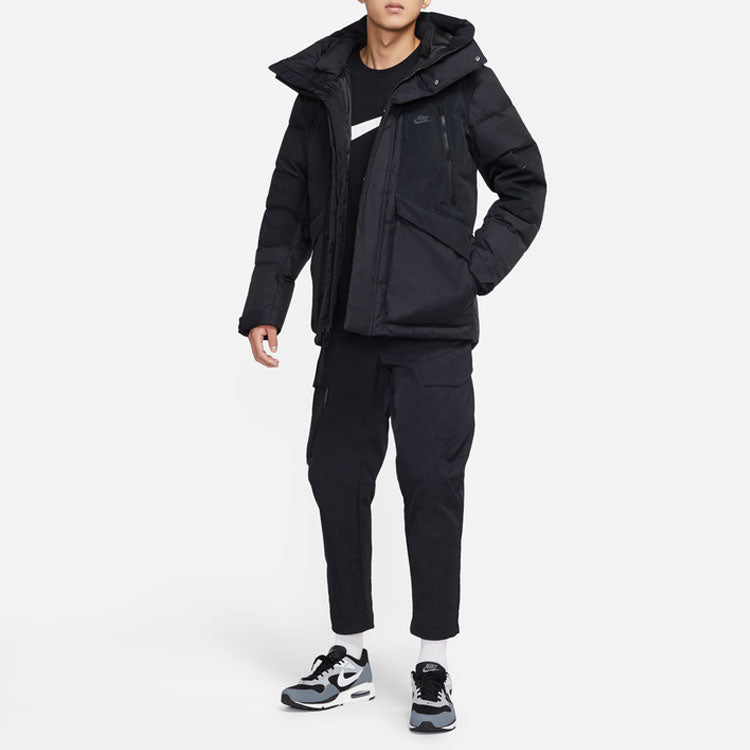 Nike Storm-fit City Series Logo hooded Long Sleeves Solid Color Down Jacket Black DD6981-010