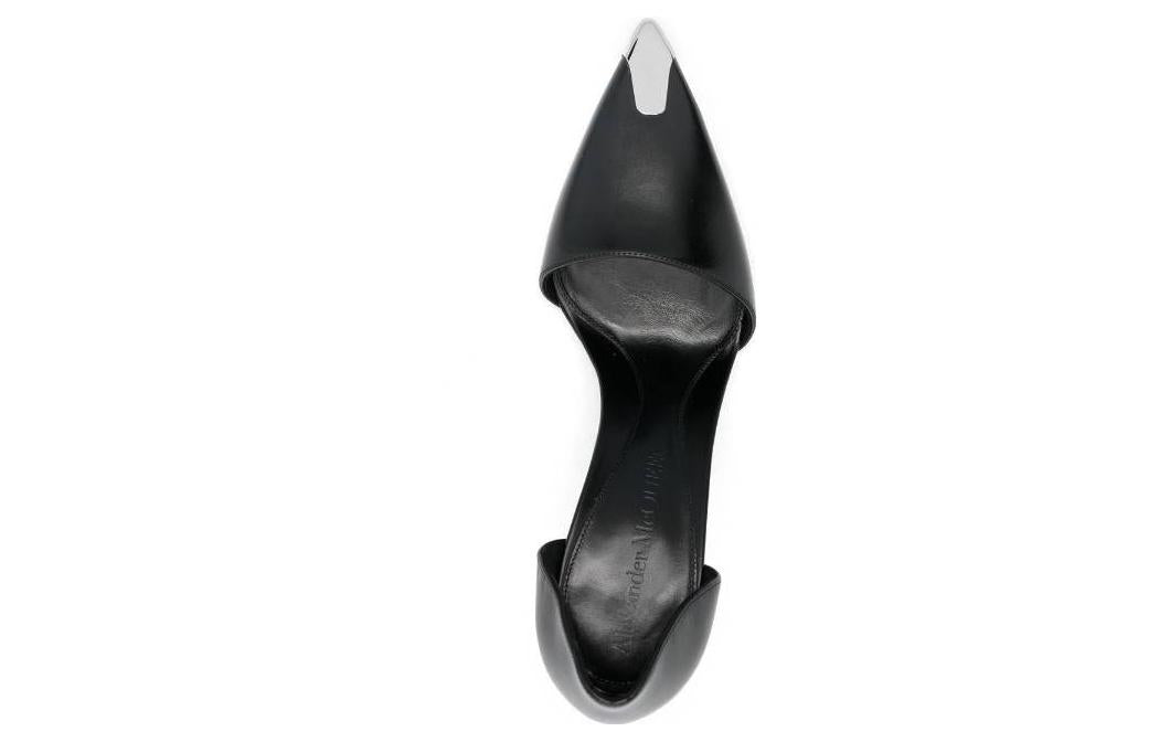 (WMNS) Alexander McQueen Harness Punk Heels 'Black Silver' 718874WHSWD1081