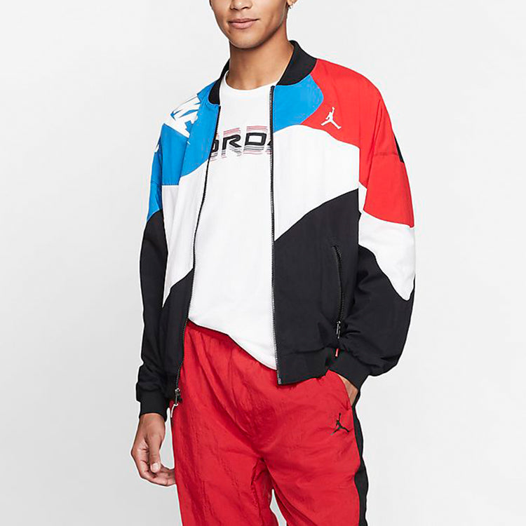 Air Jordan Legacy aj4 lightweight logo Printing Sports Splicing Jacket 'Usa' CQ8308-010