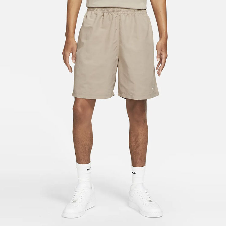Men's Nike Swoosh Logo Embroidered Solid Color Loose Shorts Brown DM4400-245