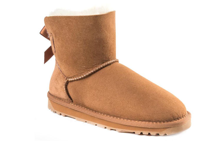 (WMNS) UGG Classic Mini Bailey Bow Brown OB365-CHE