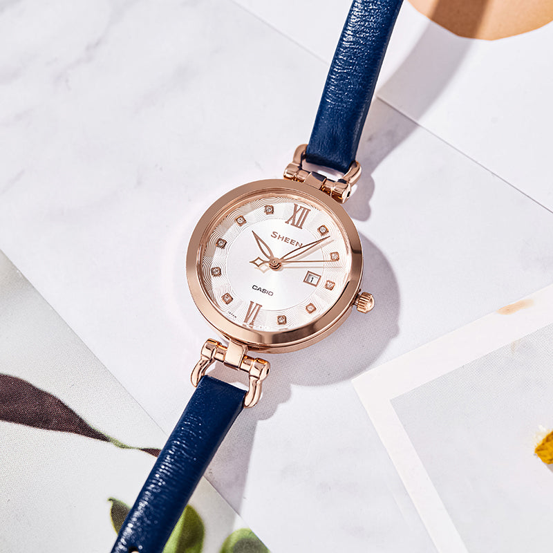 CASIO SHEEN Series Wrist Gold/ Blue Analog SHE-4055PGL-7A