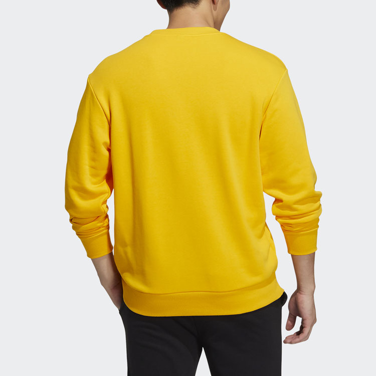 Men's adidas neo Funny Printing Round Neck Sports Pullover Yellow HG6594