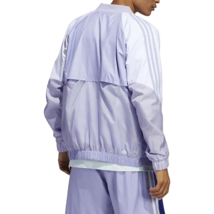 Men's adidas originals Colorblock Windproof Sports Jacket Pink Purple HC2097