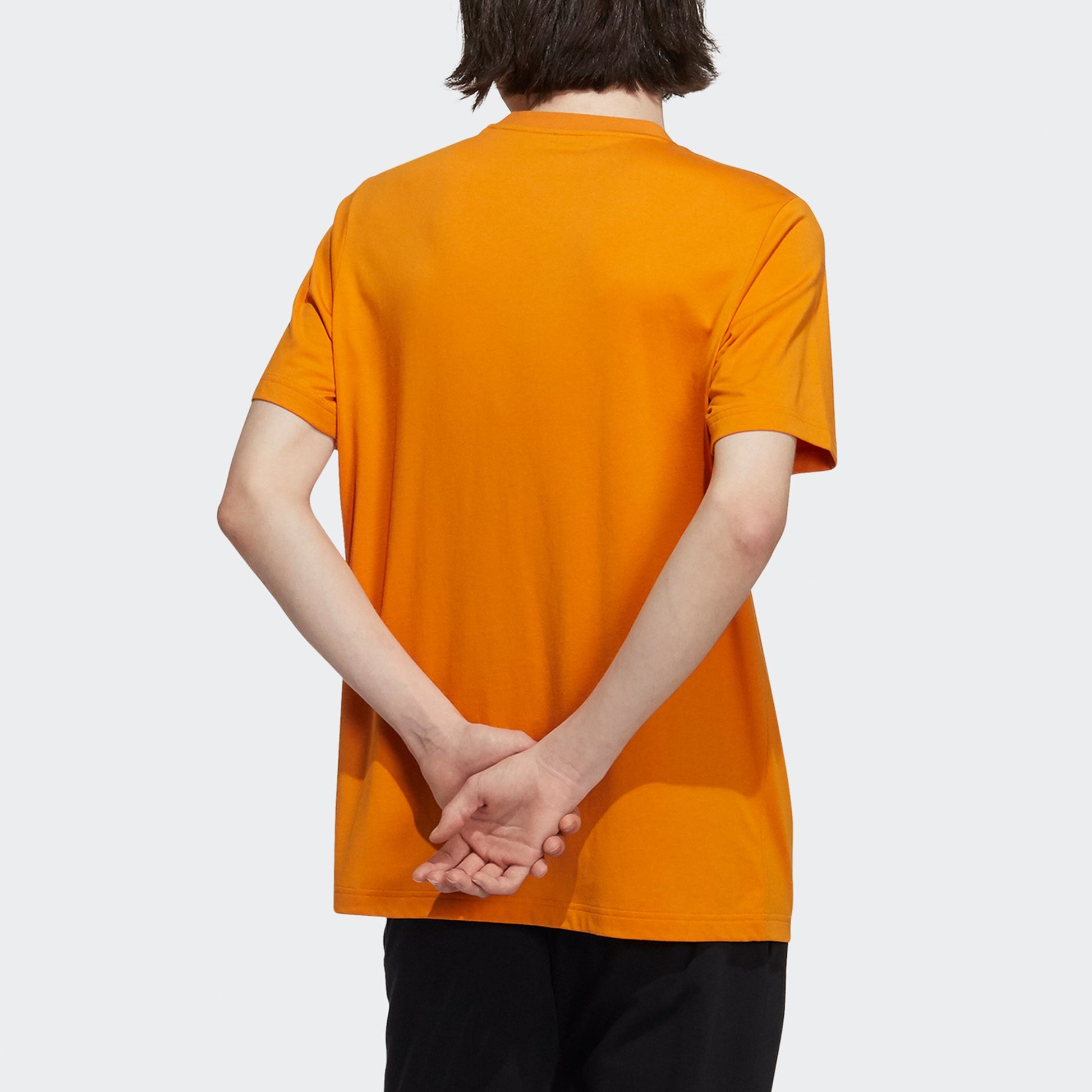 Men's adidas neo Ce Logo Tee Logo Printing Sports Round Neck Short Sleeve Orange T-Shirt H14239
