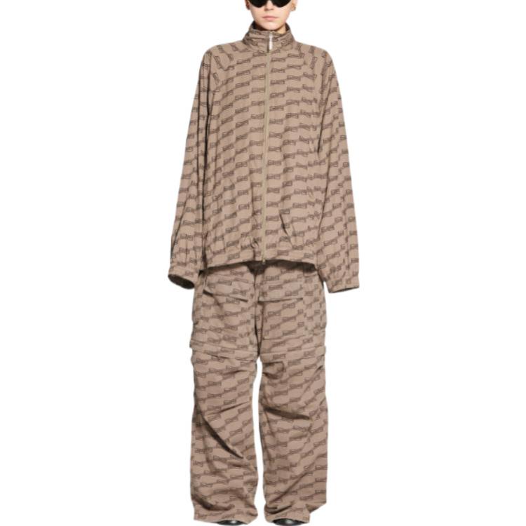 Balenciaga BB Monogram Tracksuit Jacket Regular Fit 'Beige Brown' 704495TML369378