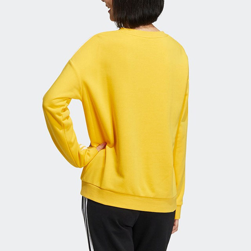 (WMNS) adidas neo 3-Stripes Crew sweatshirt 'Yellow White' HM7417