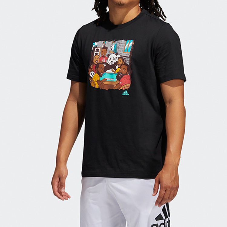 adidas Cartoon Printing Short Sleeve Black GN2702