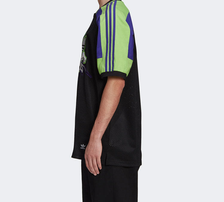 adidas originals x SANKUANZ Crossover Mesh Breathable Printing Short Sleeve Black FT8051