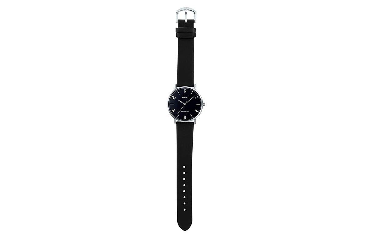 CASIO Small Belt Waterproof Mens Black Analog MTP-VT01L-1B2