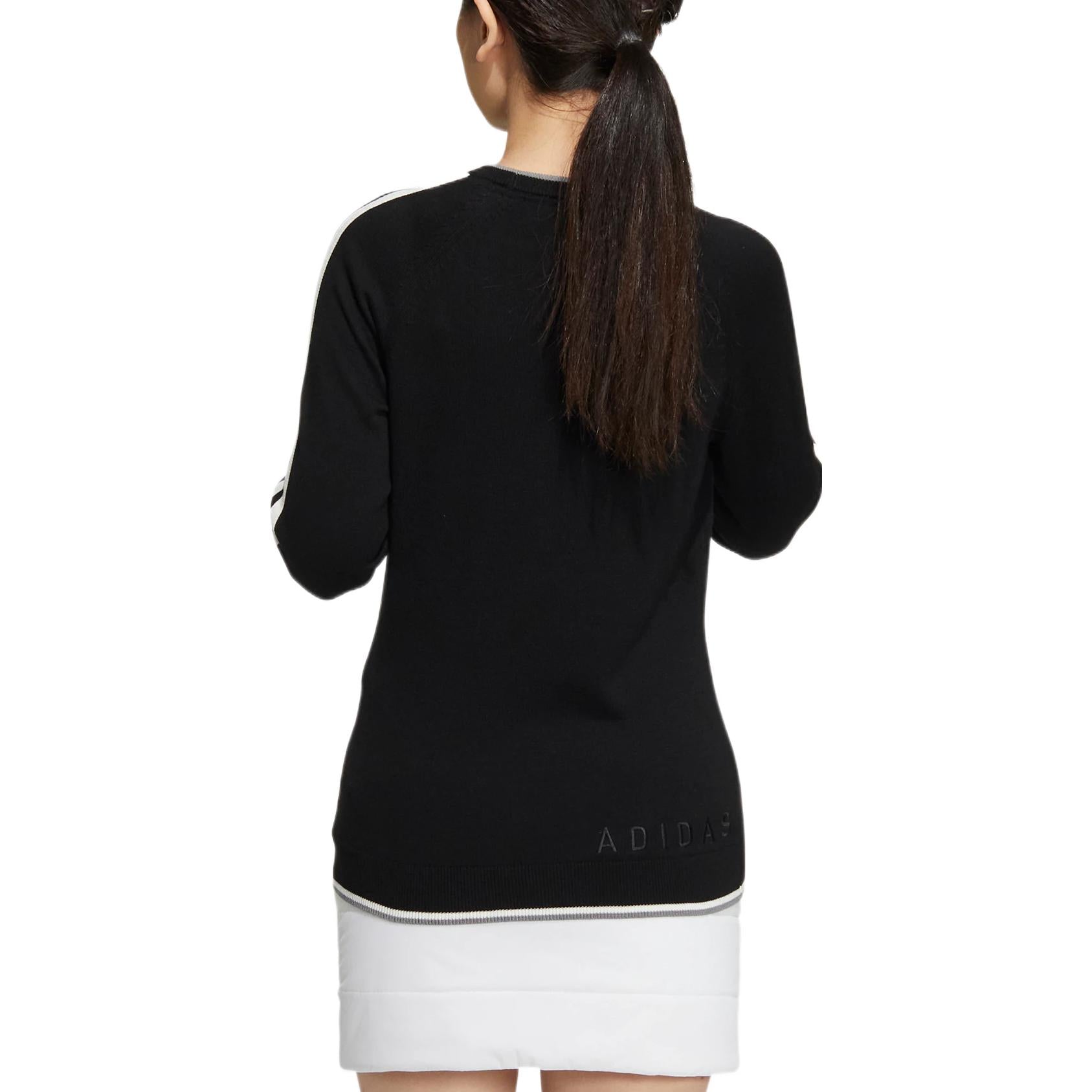 (WMNS) adidas 3-Stripes Long Sleeve Crewneck Sweater 'Black' HG8281