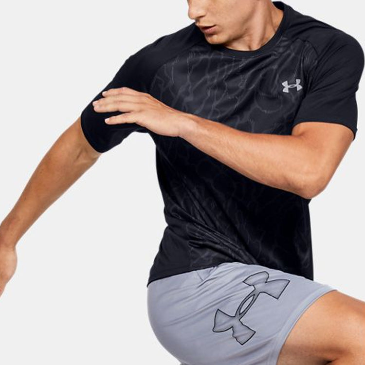 Men's Under Armour Tech 2.0 Training Sports Printing Short Sleeve Black 1353185-001