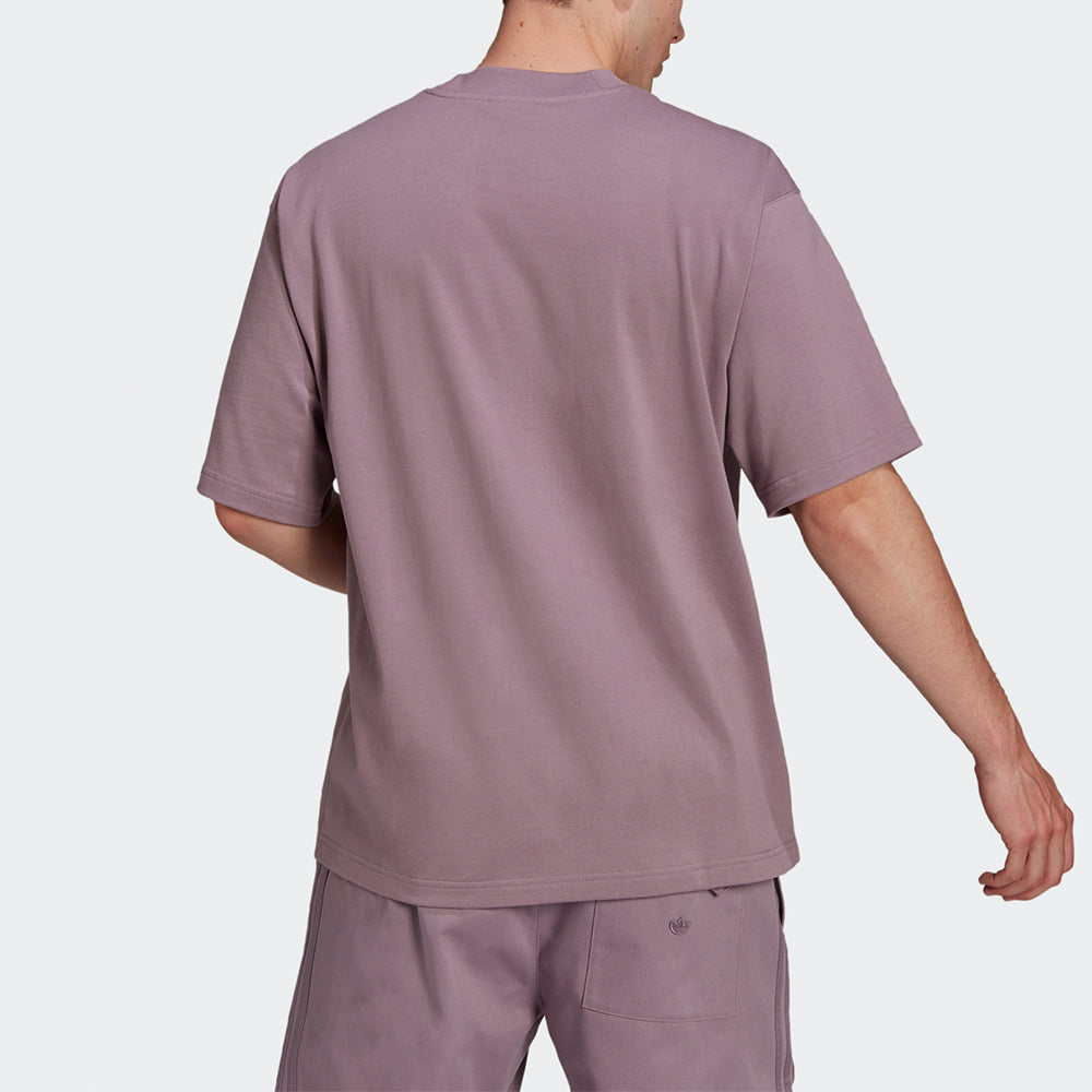 Men's adidas originals C Tee Solid Color Small Label Loose Sports Short Sleeve Light Purple T-Shirt HC8595
