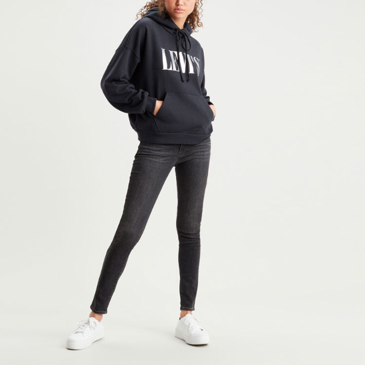 (WMNS) Levi's Loose Casual Hoodie 'Black' 85280-0016