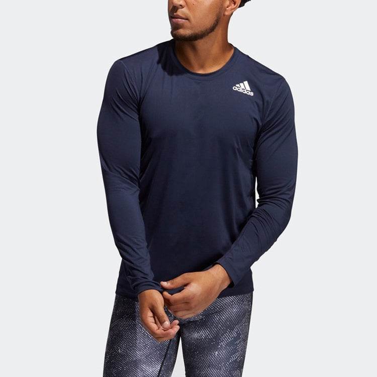 adidas TF Turf Ls Ftd Sports Running Training Gym Long Sleeves Navy Blue GL9895