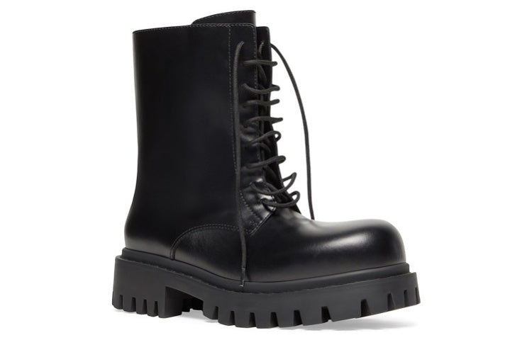 Balenciaga Sergent 20mm Boots 'Black Leather' 701394WBD401000