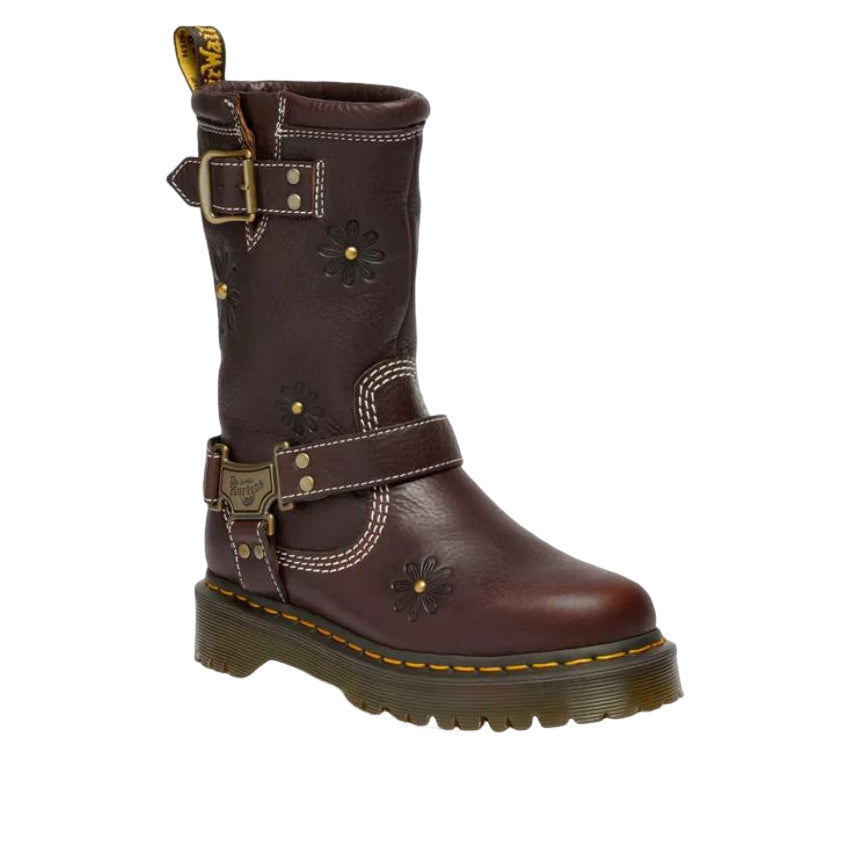 Dr. Martens Anistone Hi Flower Rigger Boots 'Dark Brown' 42823200