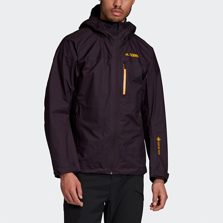 adidas terrex Gore-tex Solid Color Casual Sports hooded Outdoor Interchange Jacket Purple GH1557