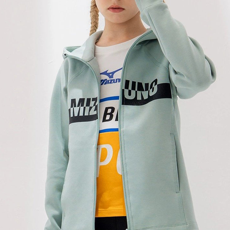 (GS) Mizuno Graphic Casual Hoodie 'Teal' 32CA2A52