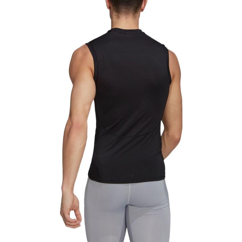 Men's adidas Round Neck Pullover Sports Sleeveless Black T-Shirt HK2338