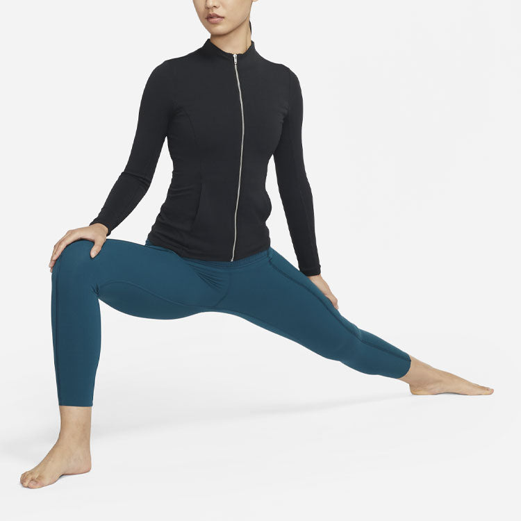 (WMNS) Nike Solid Color Slim Fit Zipper Hoodless Black Jacket DD5534-010
