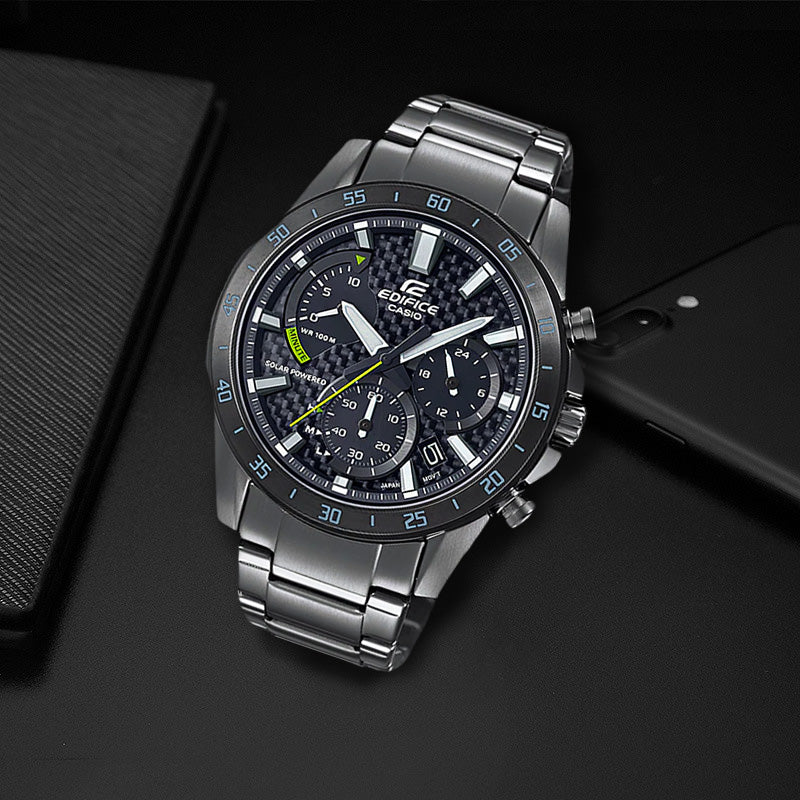 Men's CASIO EDIFICE Series Minimalistic Casual Watch Business Mens Black Analog EQS-930DC-1A