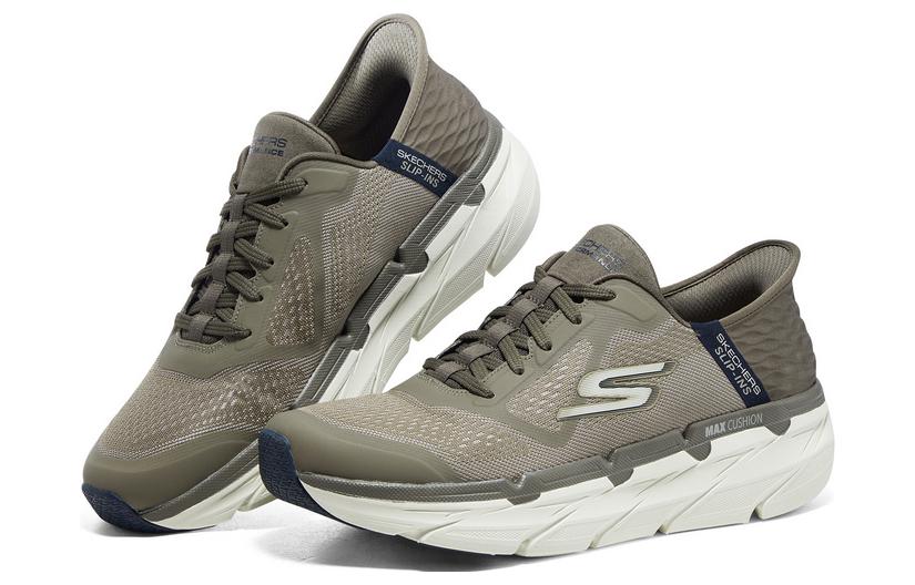 Skechers Max Cushioning Premier Shoes 'Tan Olive Green' 220313-TPE